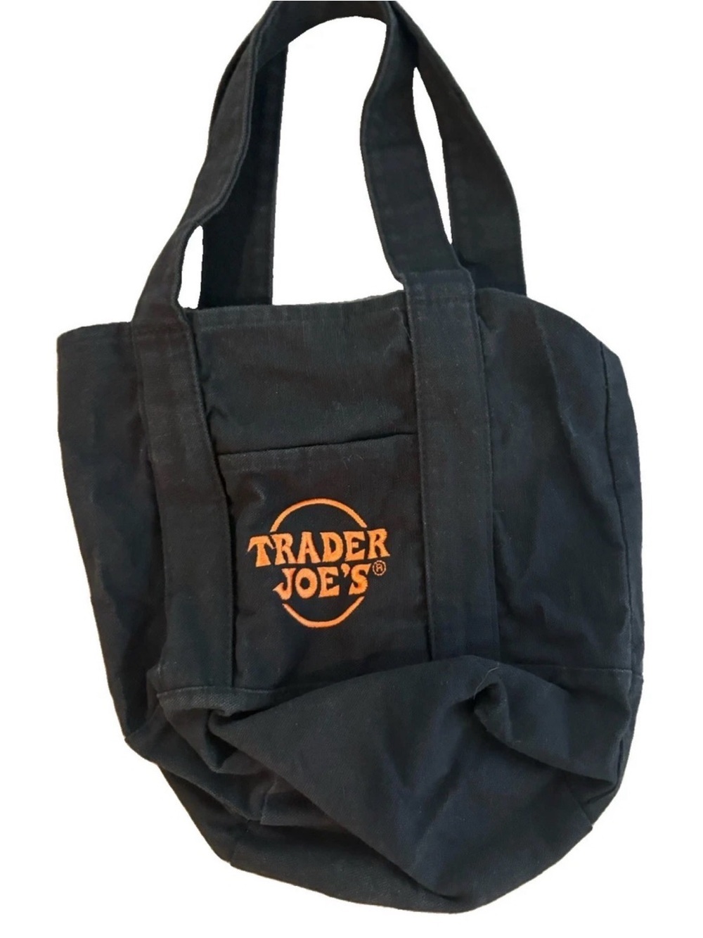 Trader Joe’s Mini Canvas Tote Bag Halloween Trick or Treat Black limited edition